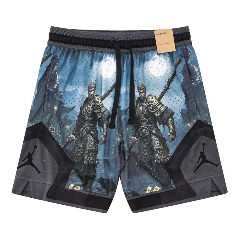 Jordan-Short-Dri-Fit-Printed-Blue-black-Grey Jordan Short Dri Fit Printed Blue black - الصورة 1