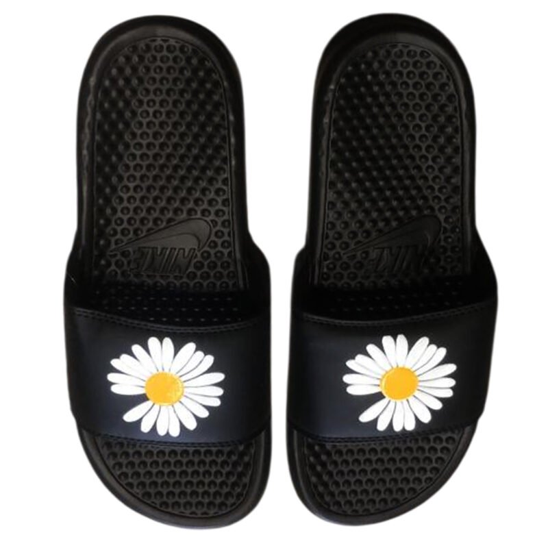 NikeBenassiJdiSlidesBlackwithFloralWhite Trendy and Sporty