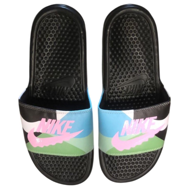 NikeBenassiJdiSlidesblackmulticoloredpink Trendy and Sporty