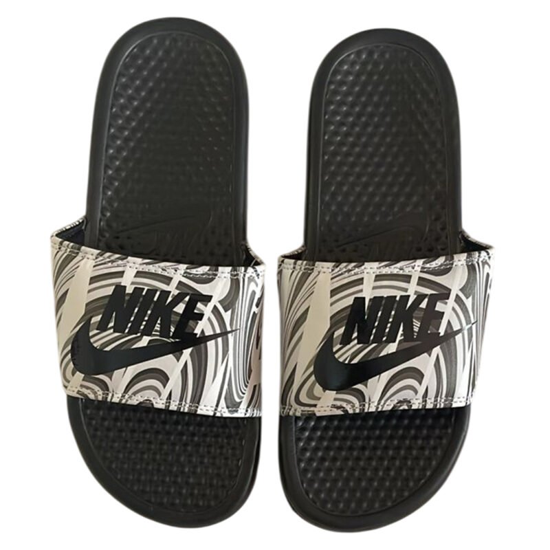 NikeBenassiJdiSlidesblackwithwhitefacePrinted2 Trendy and Sporty