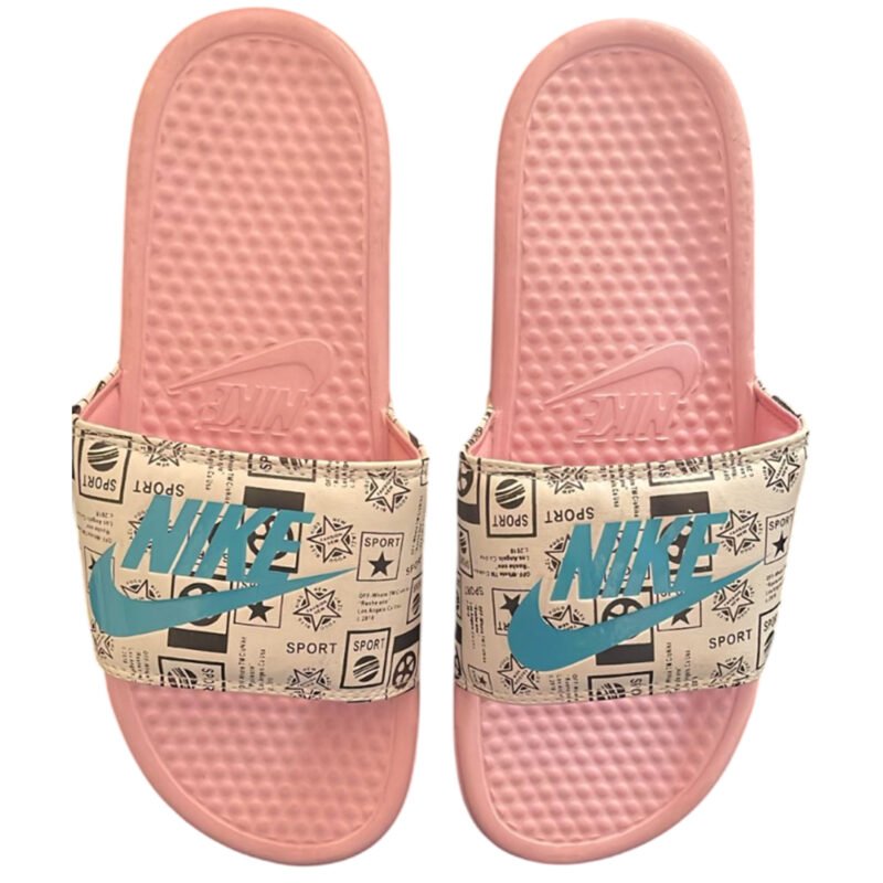 NikeBenassiJdiSlidespinkwithPrintedwhiteface Trendy and Sporty