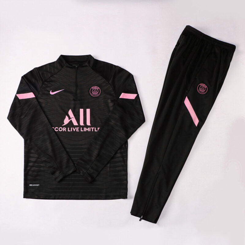 PSG 2021-22 Black Half-zip Tracksuit set - Image 3