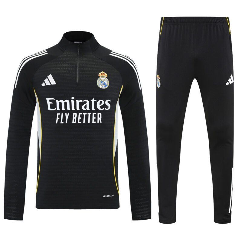 Real Madrid 2025-26 Half-Zip Tracksuit Black - Image 2