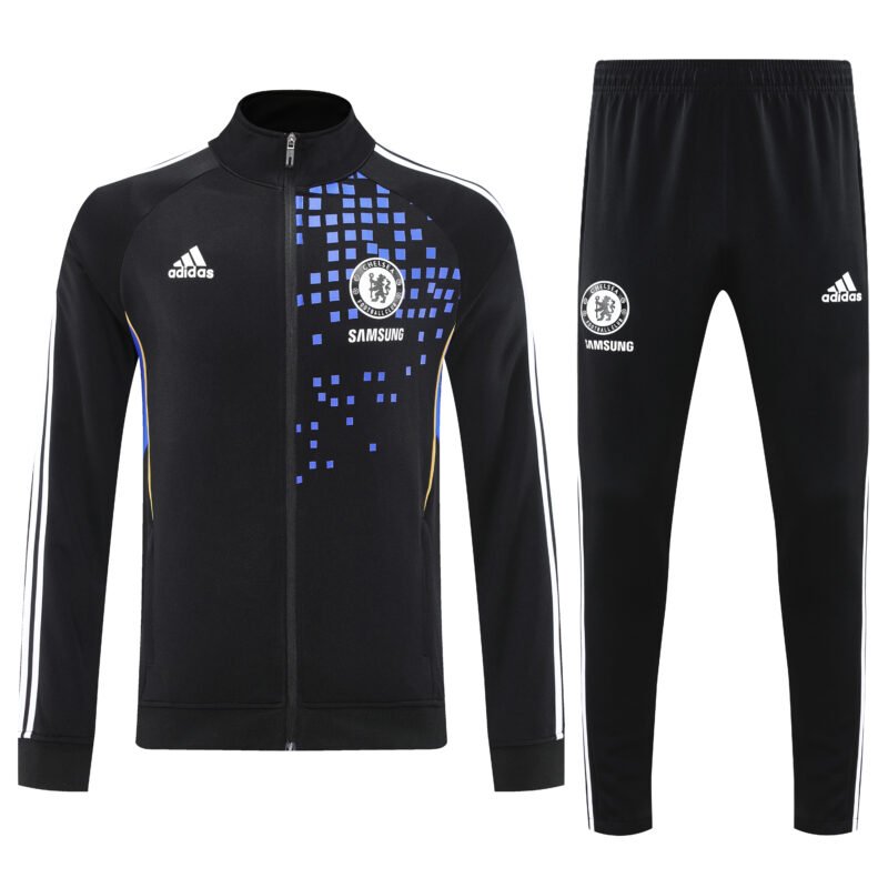 ⁦Chelsea 2025-26 Black Full-zip Tracksuit Set⁩ - الصورة ⁦1⁩