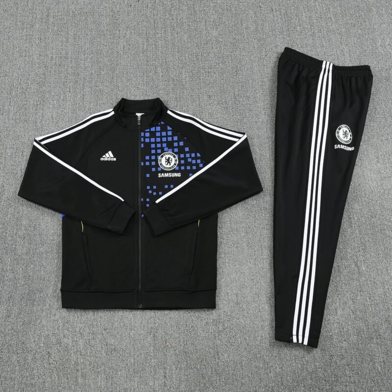 ⁦Chelsea 2025-26 Black Full-zip Tracksuit Set⁩ - الصورة ⁦3⁩