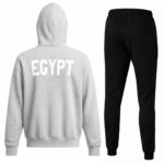 ⁦Egypt 2025-26 Full-zip Tracksuit set grey and black⁩ - الصورة ⁦2⁩