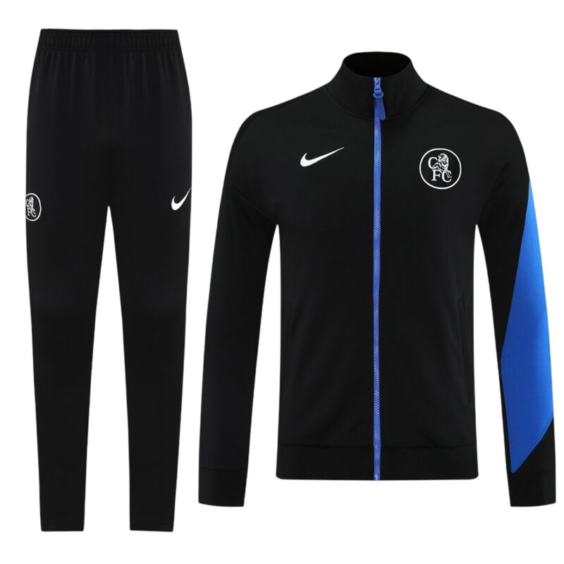 ⁦Chelsea 2026-27 Full-Zip Black Tracksuit set Training⁩ - الصورة ⁦2⁩