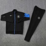 ⁦Chelsea 2026-27 Full-Zip Black Tracksuit set Training⁩ - الصورة ⁦4⁩