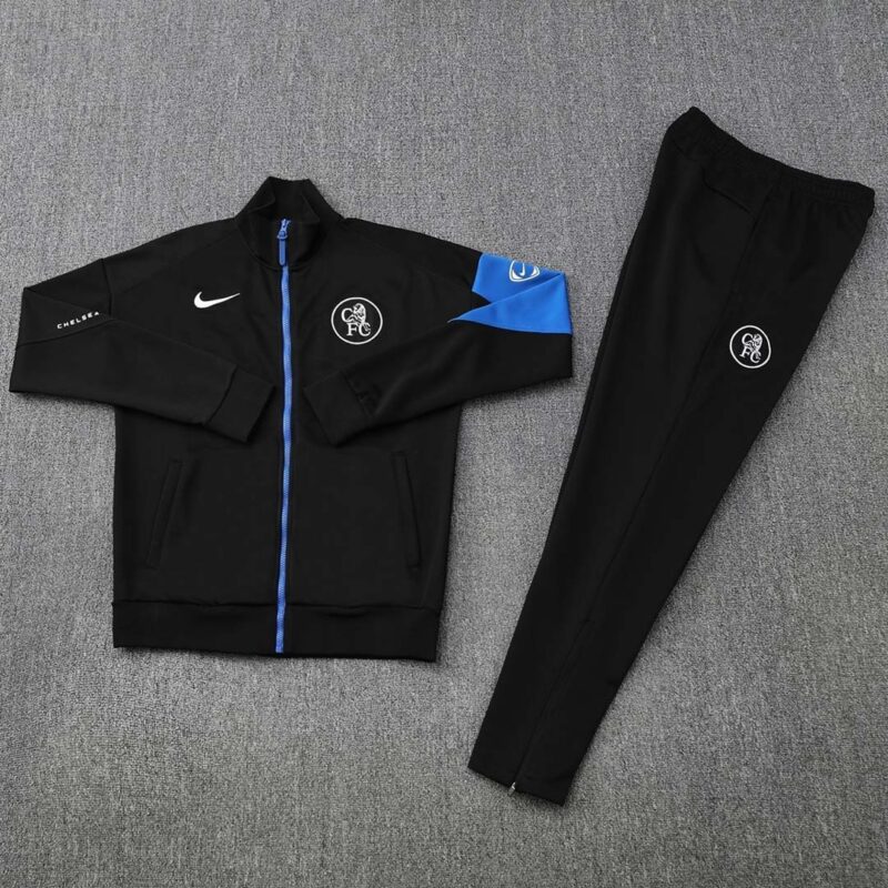 ⁦Chelsea 2026-27 Full-Zip Black Tracksuit set Training⁩ - الصورة ⁦4⁩