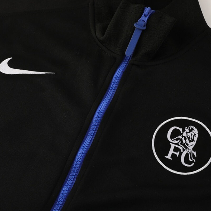⁦Chelsea 2026-27 Full-Zip Black Tracksuit set Training⁩ - الصورة ⁦5⁩