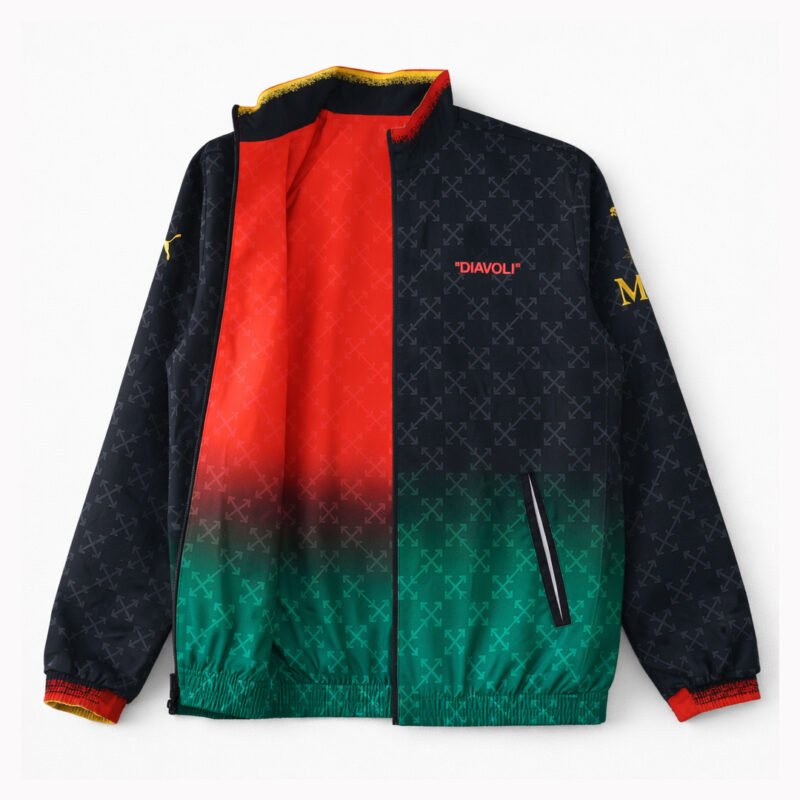 ⁦AC Milan x Off-White Reversible Windbreaker Jacket⁩ - الصورة ⁦3⁩