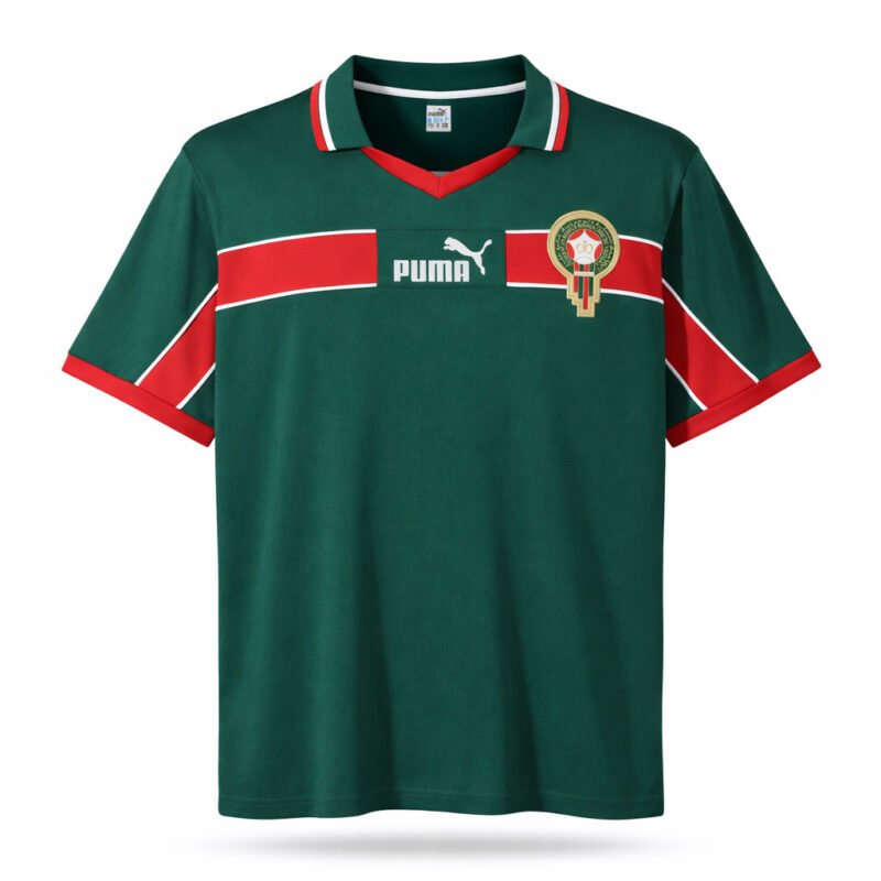 Morocco World Cup 1998 Home Shirt-1 Morocco 1998 Home Shirt World Cup 98 - الصورة 1
