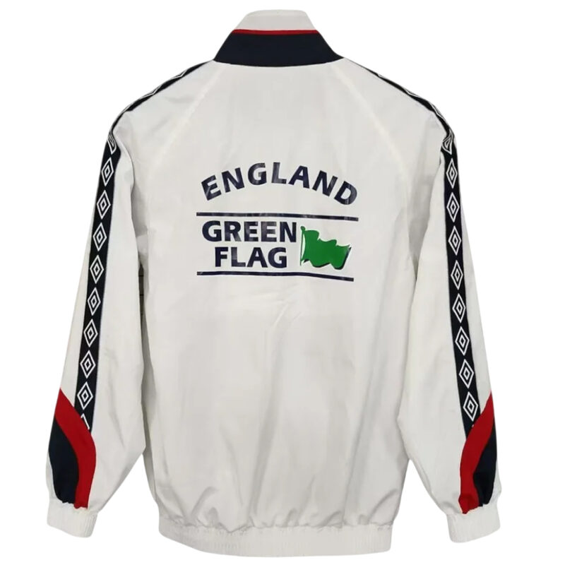England 2025-26 Retro Style White Windbreaker Jacket - Image 2