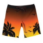 Hawaiian Gradient Palm Sunset Swim Shorts - Image 2
