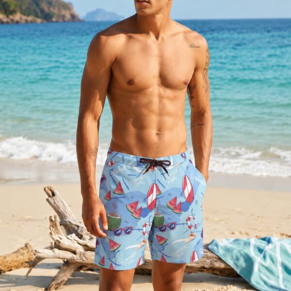 Hawaiian Vibes Tropical Print Swim Shorts