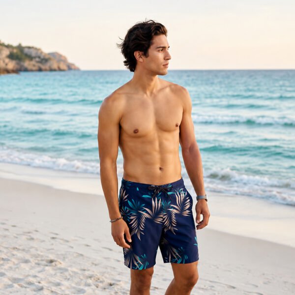 Jungle Tree Tropical Print Swim Shorts