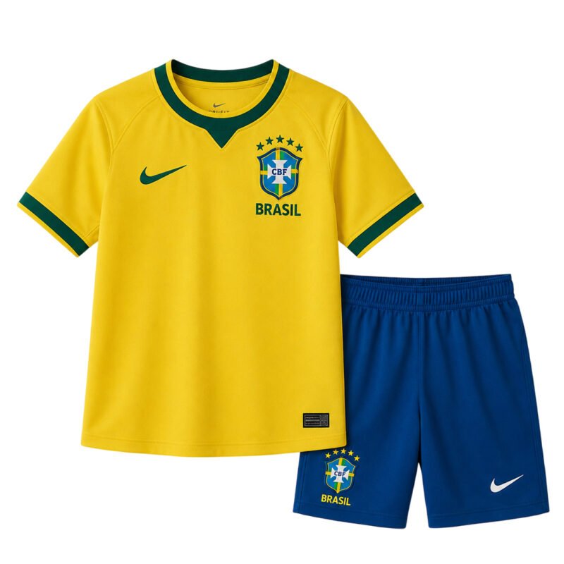 Kids Brazil 2026-27 World Cup Home Kit - Image 3