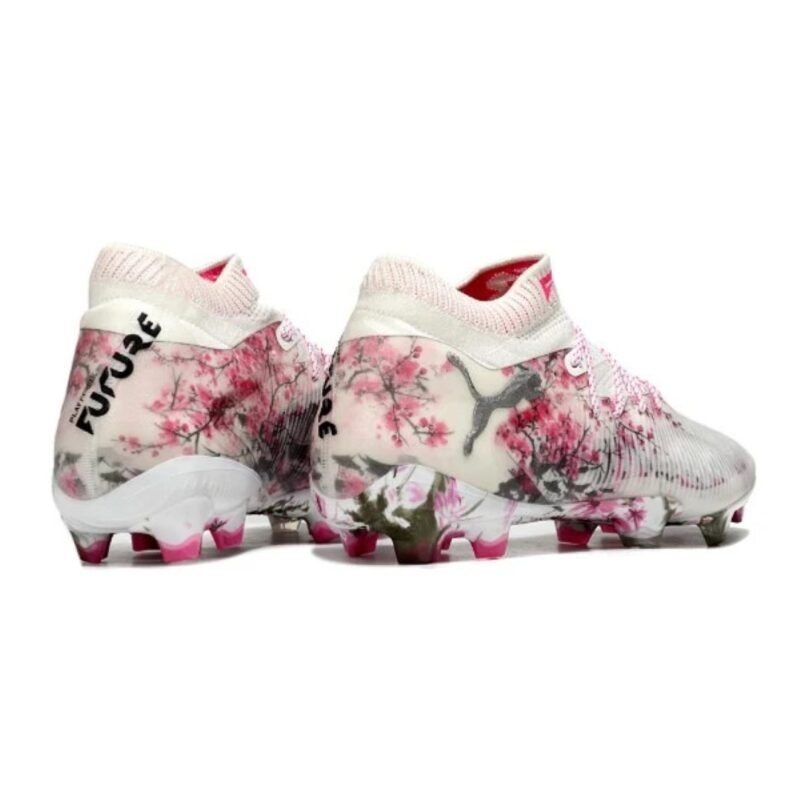 Puma Future 8 White and Pink Firm Ground FG Football Boot - Image 4