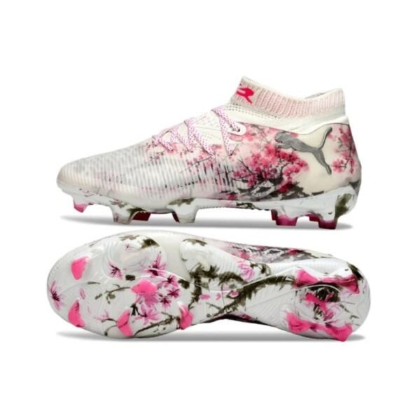 Puma Future 8 White and Pink Firm Ground FG Football Boot