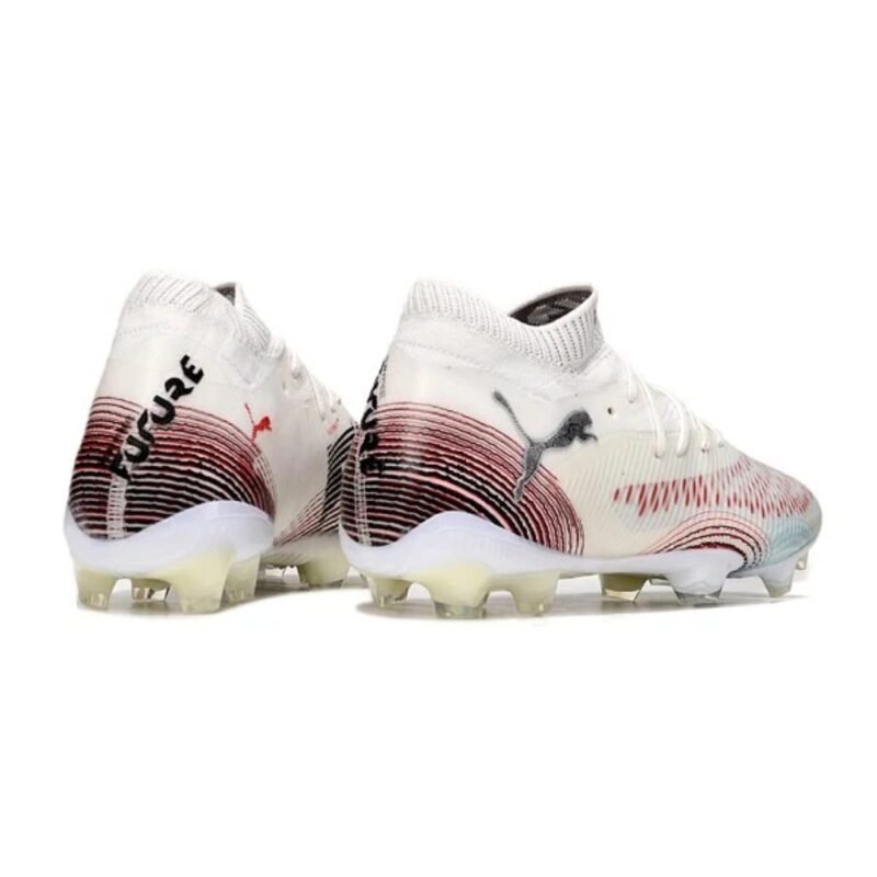 Puma Future 8 White and Red Firm Ground FG Football Boot - Image 4